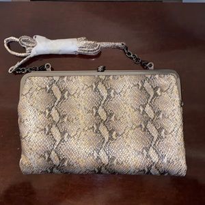 HOBO Leanne convertible leather snap crossbody bag in Glam Snake